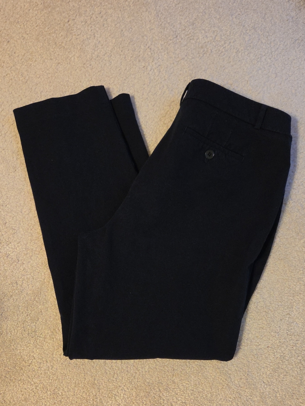 Talbots Navy High Rise Straight Leg Flat Front  Pants  Size 12 Petite